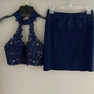 Faviana Homecoming Dress. 2 piece beautifully embroidered and sequined dress.